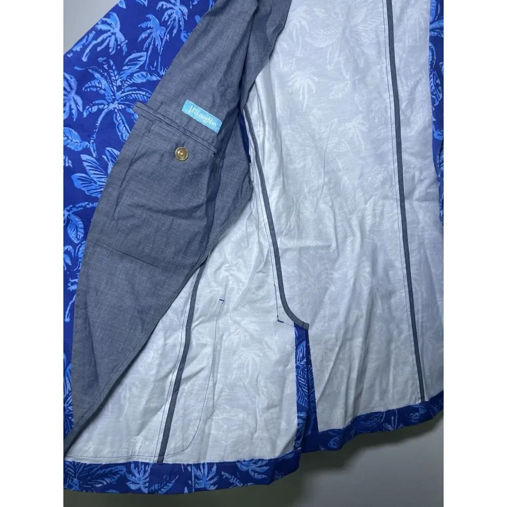 J. McLaughlin Libson Kona Palms Sport‎ Coat Stretch Blue Men's 46